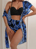 Women's Maple Leaf Printed High Waist Mesh Bikini Suit