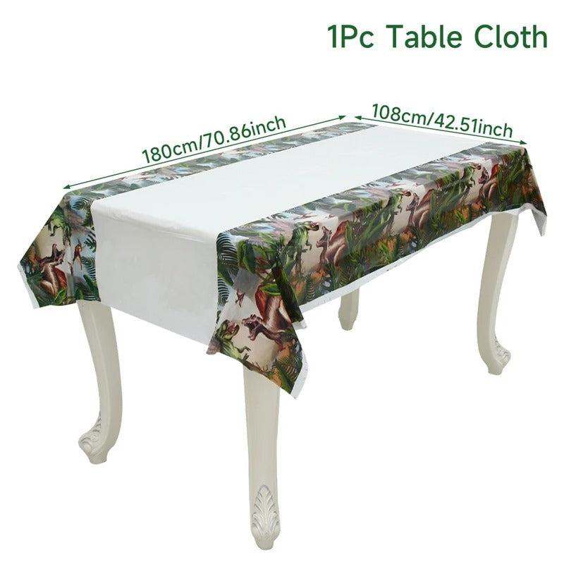 Tyrannosaurus Theme Party Paper Pallet Hanging Flag Tissue Tableware Suit