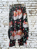 Women's Plus Size Loose Christmas Print Wide Leg Pants, Polyester, Vacation Style, Non-Stretch Fabric, Seasonal, with Pockets, Solid Color, Woven