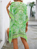 Swim Women's Vacation Paisley Print V-Neck Batwing Sleeve Loose Cover-Up Dress Summer