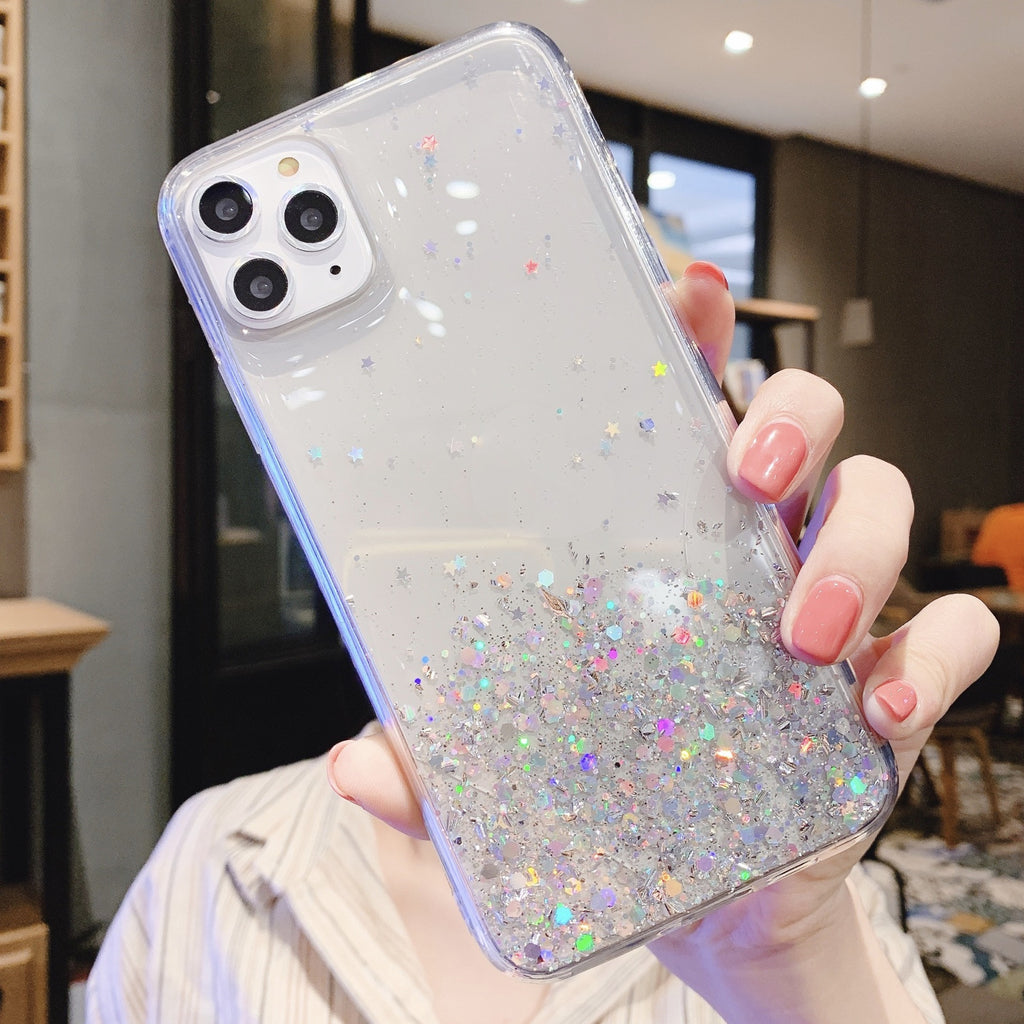 Starry Sky Silver Foil Glitter Epoxy Phone Case