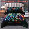 3pcs Cool Gamepad Quilt Set (1 Quilt + 2 Pillowcases, Pillows Not Included), Four Seasons Quilted Soft Comfortable Breathable Printed Bedding For Home Dorm Decor