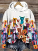 Dogs Print Hoodie, Casual Long Sleeve Drop Shoulder Hoodie, Women's Clothing