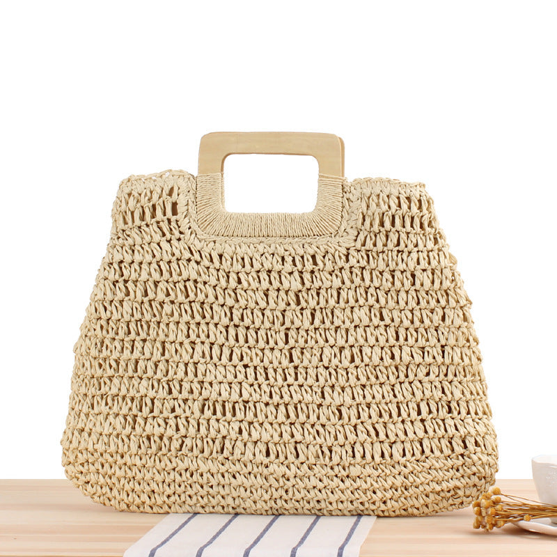 Straw bow crossbody woven bag