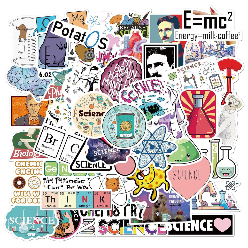 50 New Laboratory Physical Chemistry Graffiti Stickers Amazon Popular Luggage Guitar Waterproof DIY Stickers