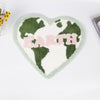 Modern Simple Heart-shaped Letters Absorbent Non-slip Bathroom Living Room Entrance Dust Removal Flocking Ground Mats