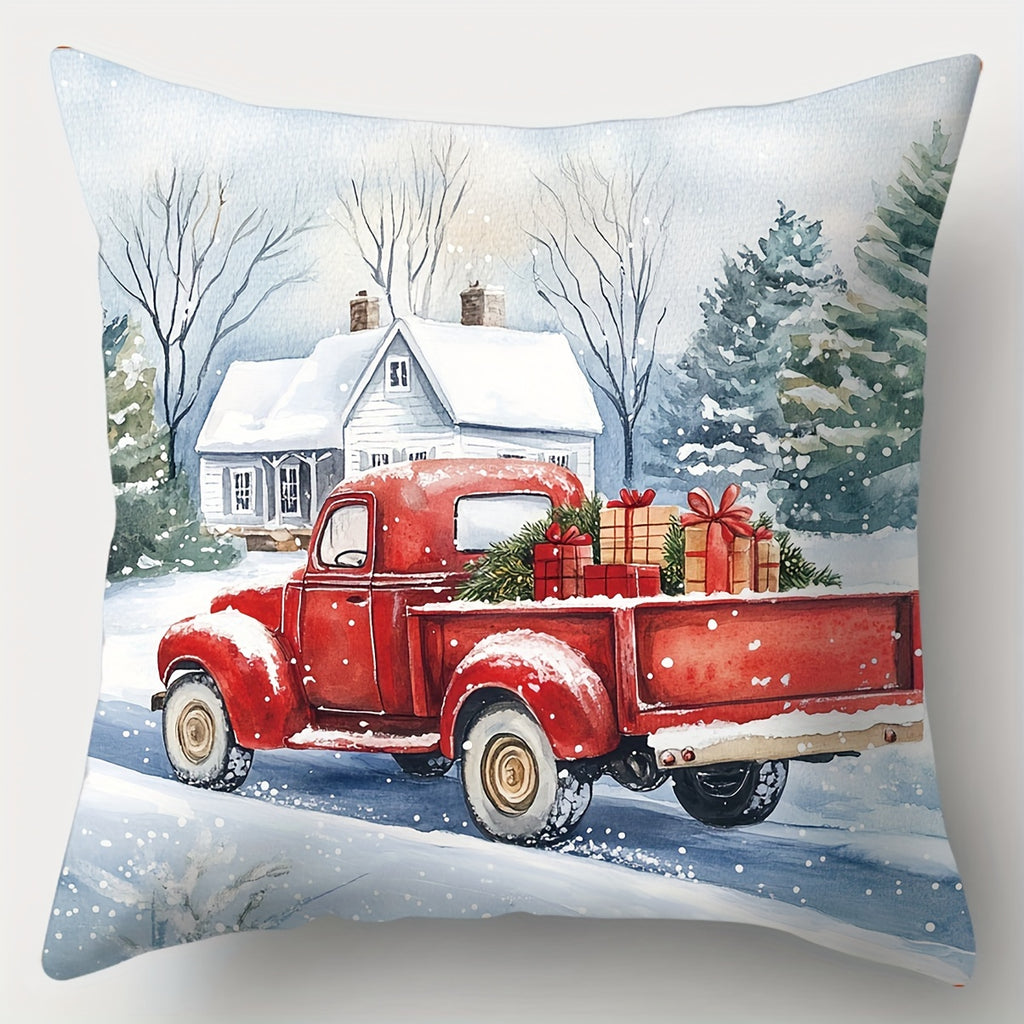 Christmas pillows - Christmas Pillows - Contemporary Printed Designs - Deck Your Halls in Delight