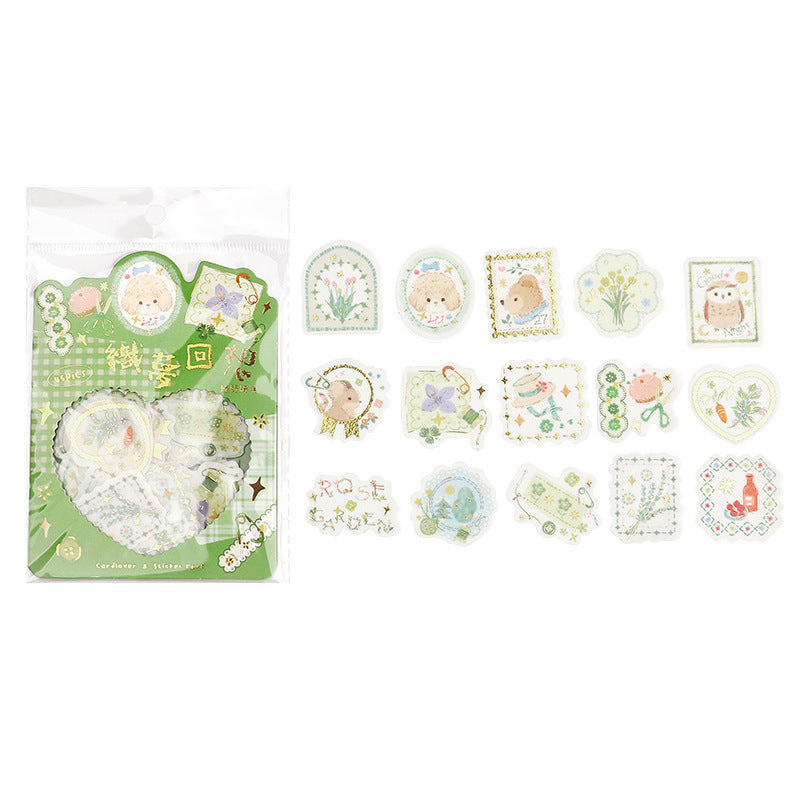 Japanese Paper Gold Foil Stickers Pack Journal Material