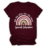 Rainbow Love Round Neck Short Sleeve T-Shirt