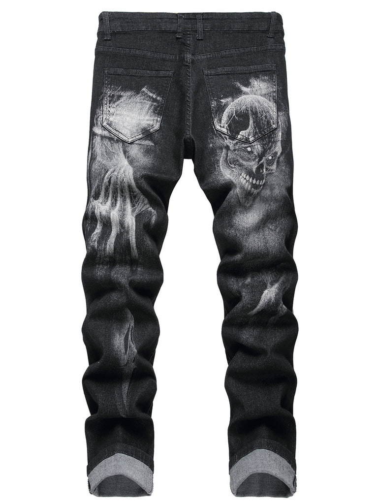 Mens Printed Jeans - Premium Slim Fit Skinny Stretch Denim Printed Pants for Men -  For Fashionable Men - Suitable for Casual Wear - Great Gift for Birthday & Holidays