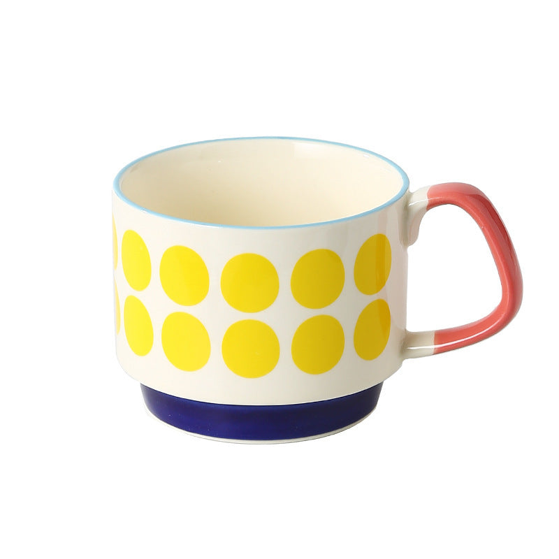 Ins Ceramic Ear Printed Coffee Cups Can Be Stacked