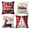 4pcs, Christmas Linen Blend Throw Pillow Case, Deer Snow Square Cushion Case, Decorative Pillow Cover For Living Room Bedroom Couch Sofa, Home Decor Room Decor Party Decor Single-Sided Printed (No Pillow Insert)