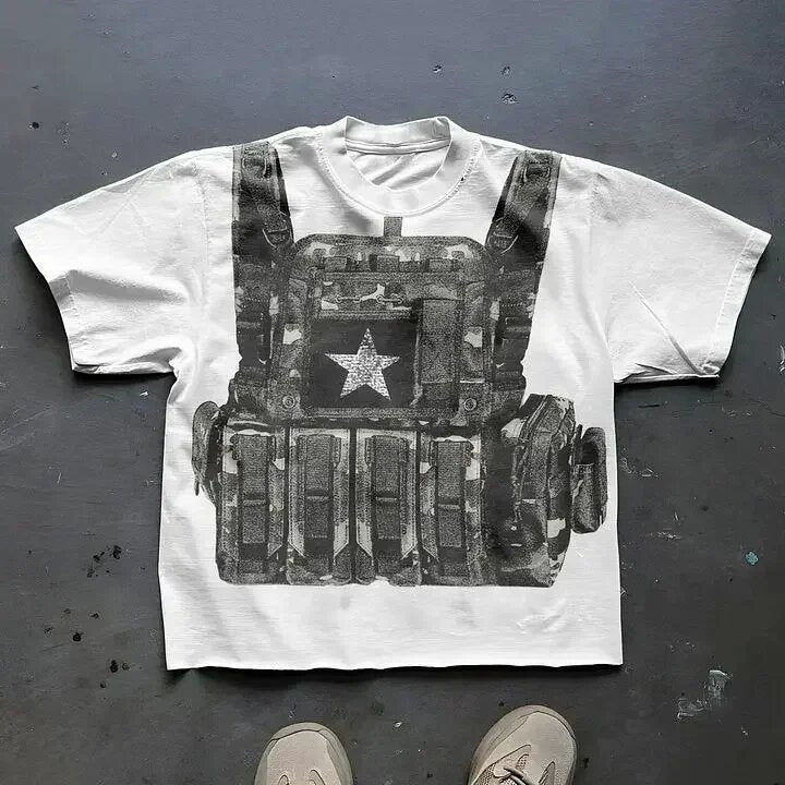 Harajuku Street Printed Large T-shirt Gothic