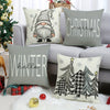 Set/4pcs, Home Linen Christmas Throw Pillowcases (18''x18''/45cm*45cm), Gray Gift, Letter Christmas Tree Gnome Pillowcases With Rustic Christmas Cushion Cover, Christmas Ornament For Home Sofa Farmhouse Bedroom Decor