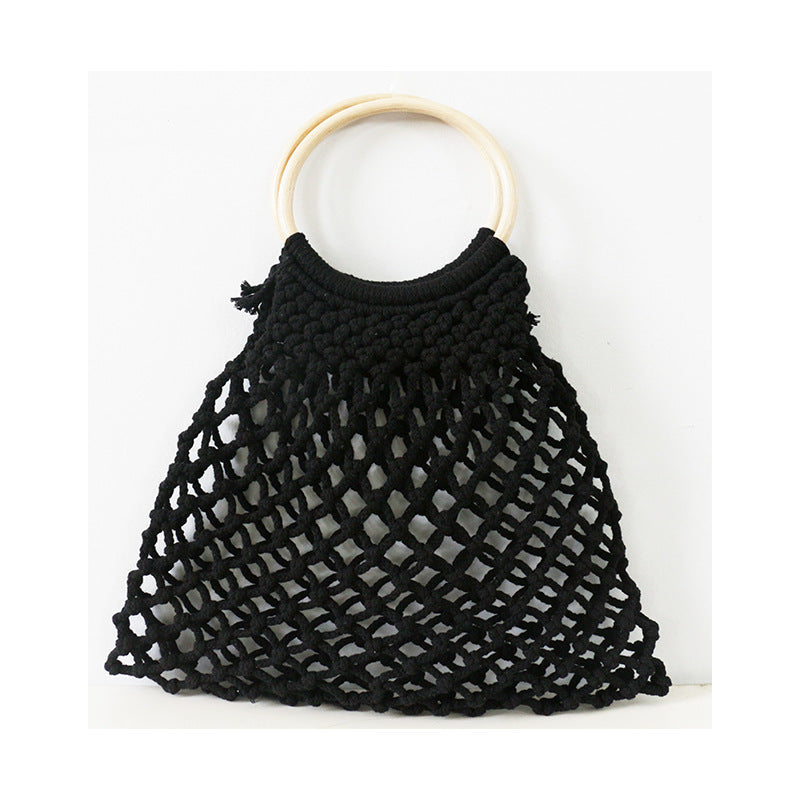 Straw bow crossbody woven bag