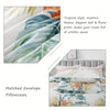 3Pcs 100% Cotton Tropical Style Floral Palm Leaf Print Summer Comforter Set, Soft Aesthetic Plant Pattern Thin White Down Alternative Comforter Beddings, Lightweight Garden Theme Modern Bed Sets, Twin Queen King, (1 Comforter + 2 Pillowcases)