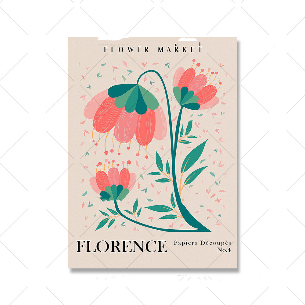 Floral Vintage Poster Canvas Print Mural