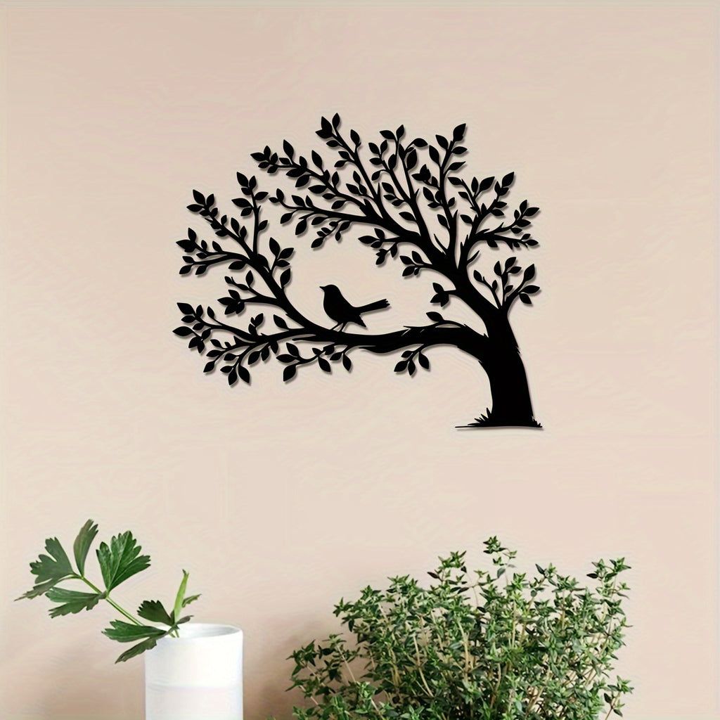 Bohemian Tree of Life Metal Wall Art with Bird - Homeowners, Interior Designers, Bohemian Style Enthusiasts - Crafted from Iron - Suitable for Home Decor, Gift Idea, Living Room