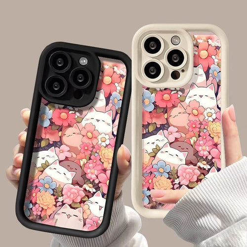 Frosted Advanced Full Screen Cat Flower Phone Case