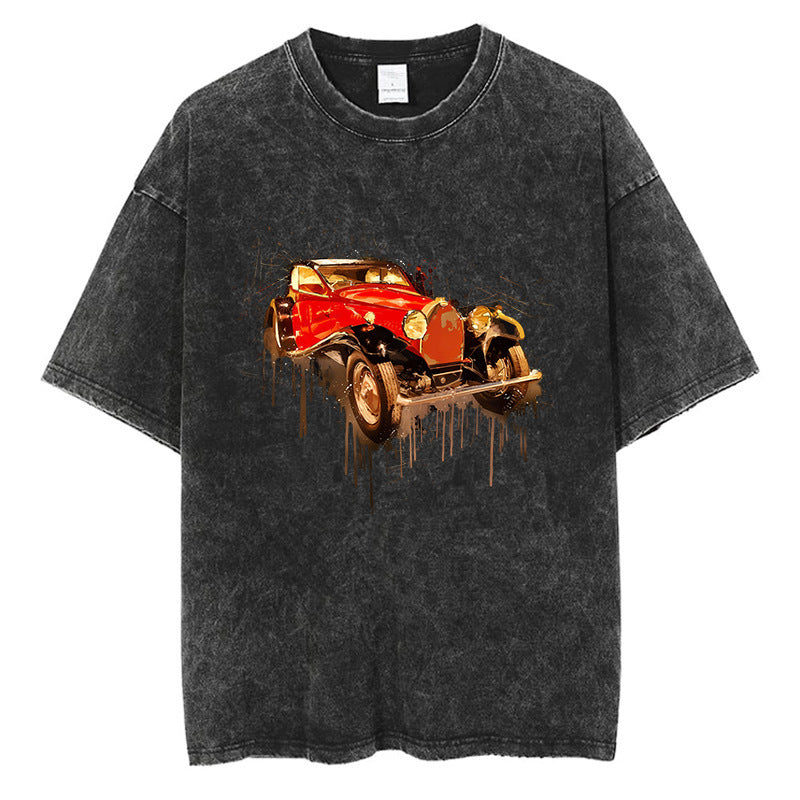 Scribble Line Creative Graffiti Graphic Cotton Short T-shirt