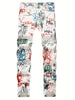 Men's Stylish Graffiti Print Jeans - Casual Cotton Denim, Machine Washable, Loose Fit for All Seasons