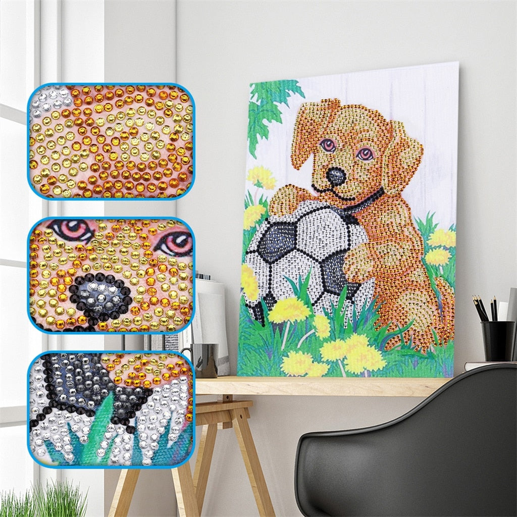 Dog Soccer Special Shaped Diamonds