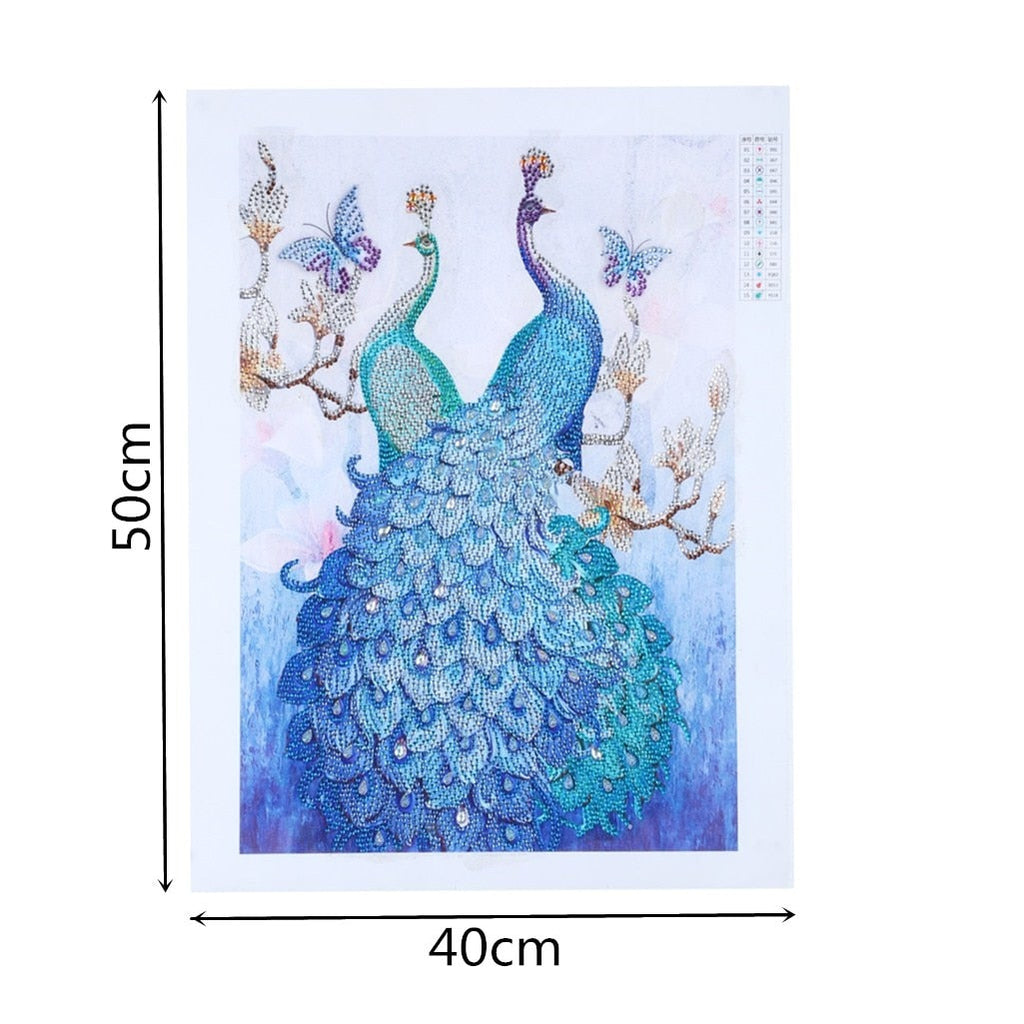 Lovely Blue Peacocks Special Shaped Diamonds