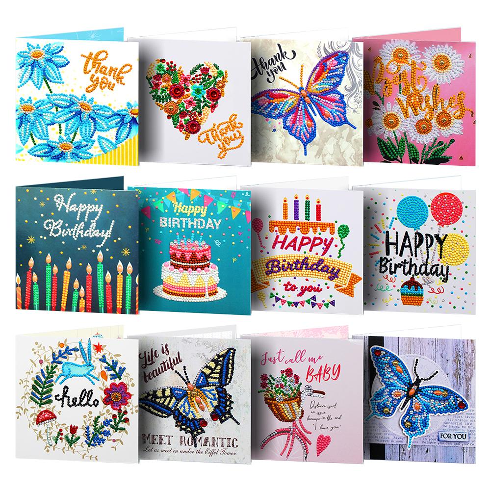 Happy Birthday Cards 12 pcs (Set 1)