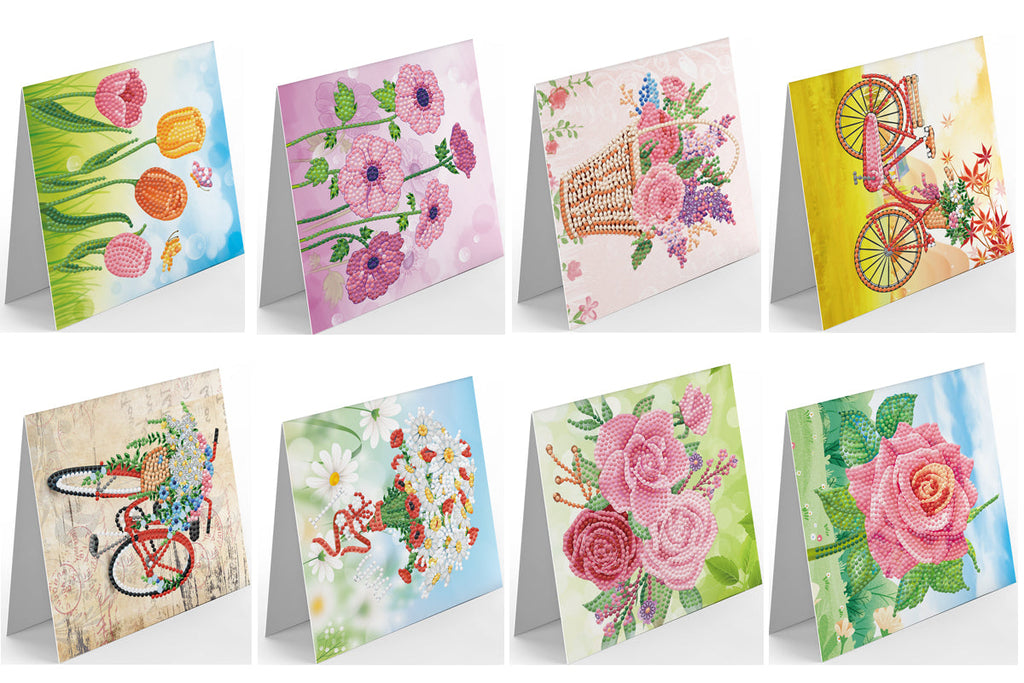 Flower Greeting Cards 8 pcs