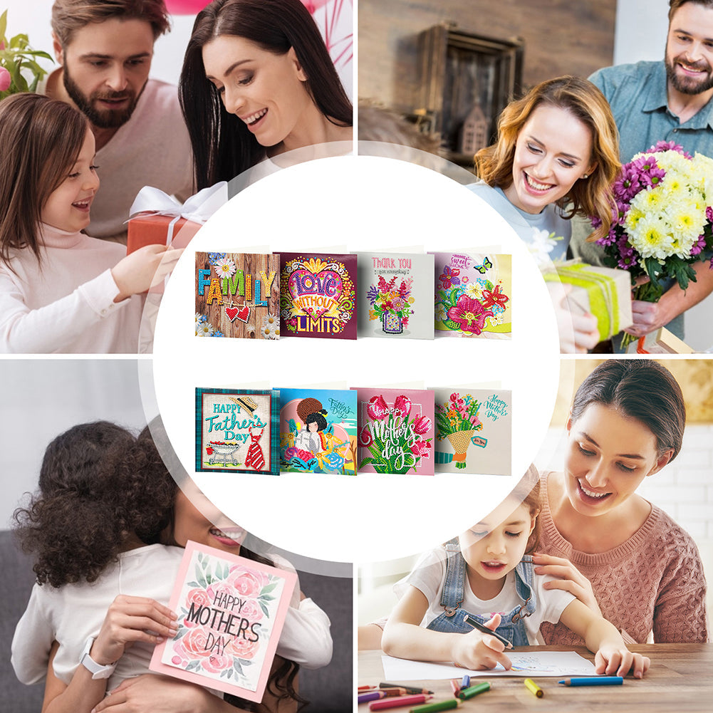 Family Holiday Greeting Cards 8pcs
