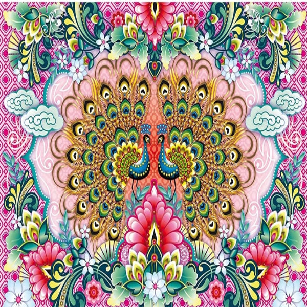 Flowery Peacock Reflection 5D Diamond Painting Kit