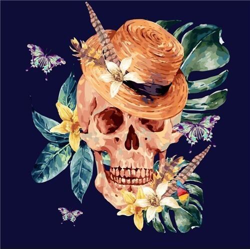 Straw Hat Skull 5D Diamond Painting Kit