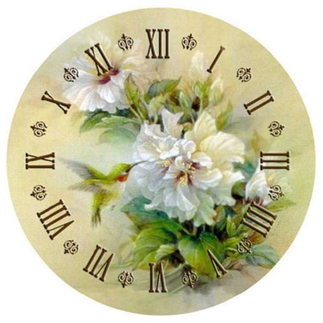 Hummingbird Clock Face 5D Diamond Painting Kit