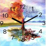 Four Season Tree Clock Face 5D Diamond Painting Kit