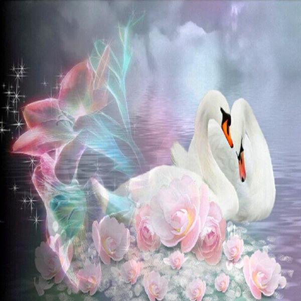 Swan Romance 5D Diamond Painting Kit