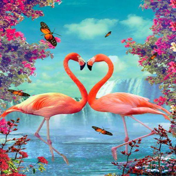 Love Flamingos 5D Diamond Painting Kit