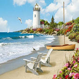 Sunny Beach Lighthouse 5D Diamond Painting Kit