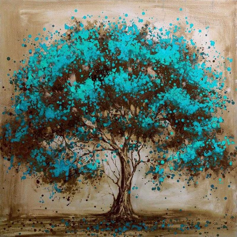 Turquoise Tree 5D Diamond Painting Kit