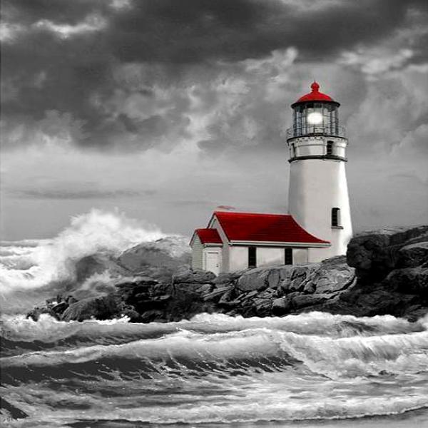 Stormy Sea Lighthouse 5D Diamond Painting Kit