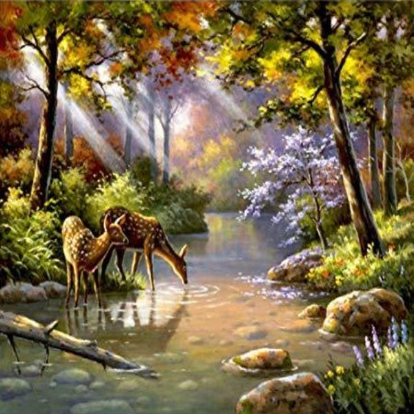 By The Forest River 5D Diamond Painting Kit
