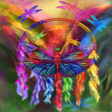 Rainbow Dragonfly Dream Catcher 5D Diamond Painting Kit