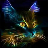 Fluorescent Cat 5D Diamond Painting Kit