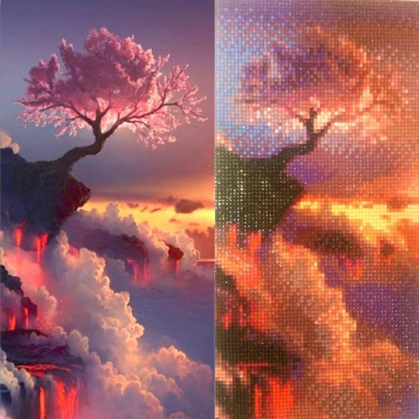 Painting By Numbers Cherry Blossom Diamond Painting On Clearance