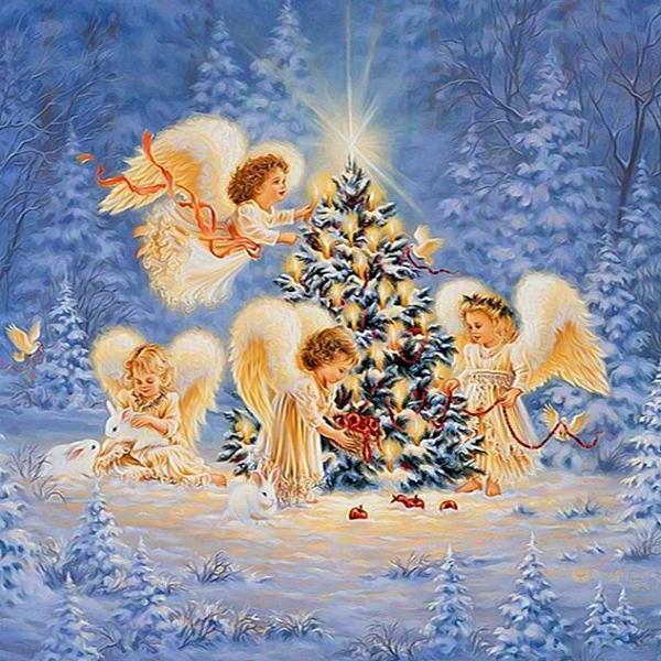 Lovely Christmas Angels 5D Diamond Painting Kit
