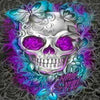 Purple Flower Skull 5D Diamond Painting Kit