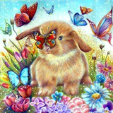 Bunny With Butterflies 5D Diamond Painting Kit