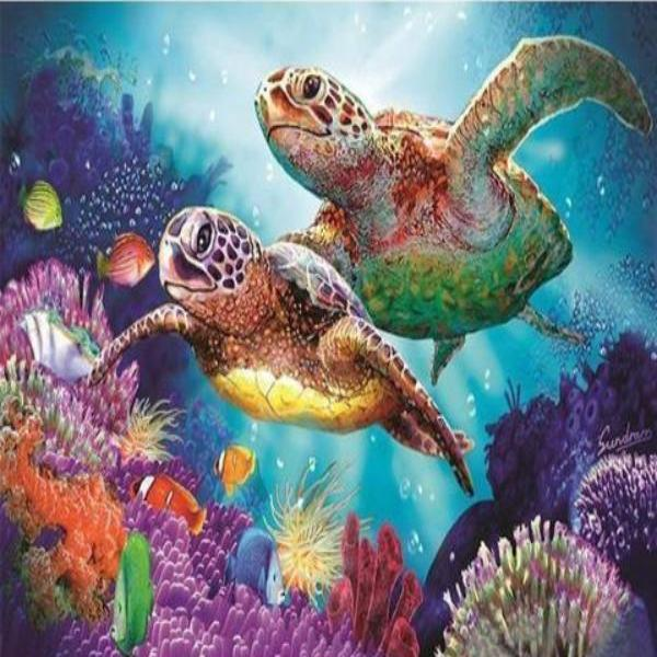 5D Diamond Painting Colorful Turtle Kit