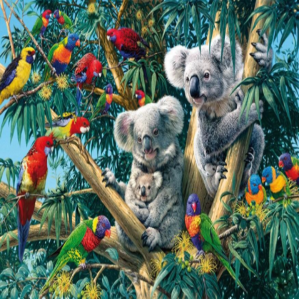 Parrot Tree Koalas 5D Diamond Painting Kit