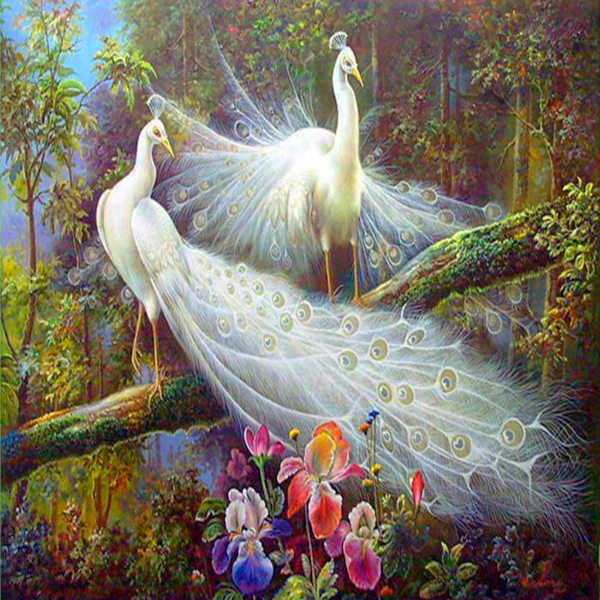 Peacocks In The Forest 5D Diamond Painting Kit