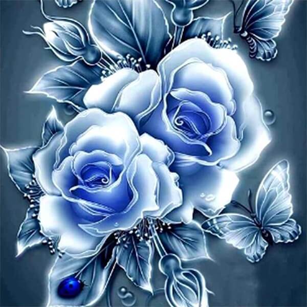 Blue Roses 5D Diamond Painting Kit